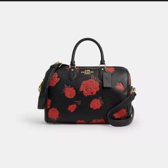 Coach Rowan large satchel bag with red floral print. CCE27 Beautiful💞 - Picture 3 of 4